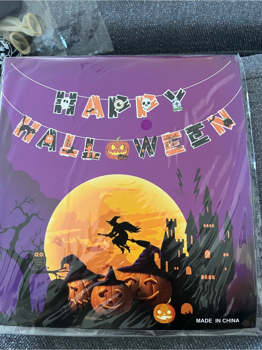 Halloween Party Banner Decoration - Purple